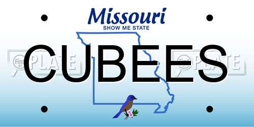 CUBEES Missouri License Plate