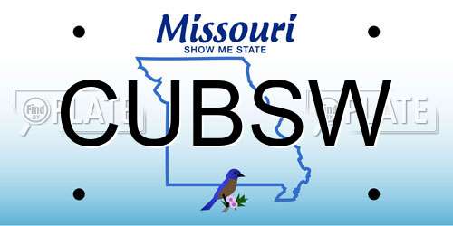 CUBSW Missouri License Plate