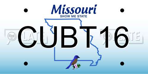 CUBT16 Missouri License Plate