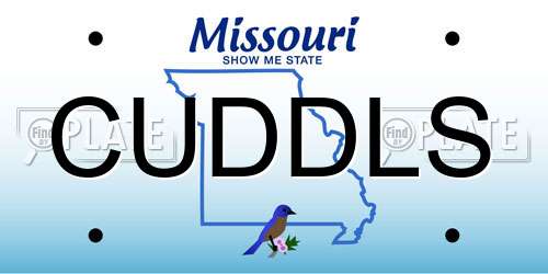 CUDDLS Missouri License Plate