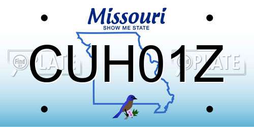 CUH01Z Missouri License Plate