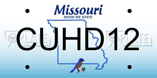 CUHD12 Missouri License Plate