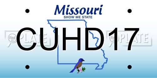 CUHD17 Missouri License Plate