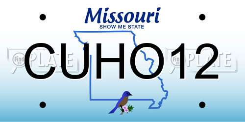 CUHO12 Missouri License Plate