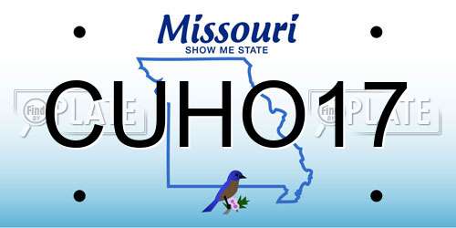 CUHO17 Missouri License Plate