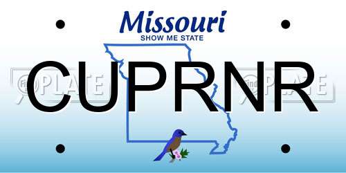 CUPRNR Missouri License Plate