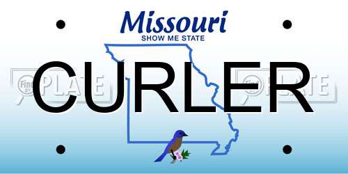 CURLER Missouri License Plate
