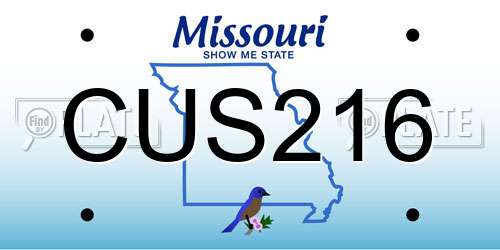 CUS216 Missouri License Plate