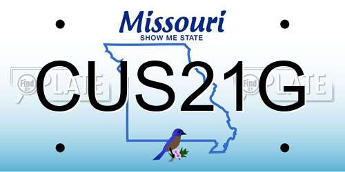 CUS21G Missouri License Plate