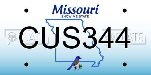 CUS344 Missouri License Plate