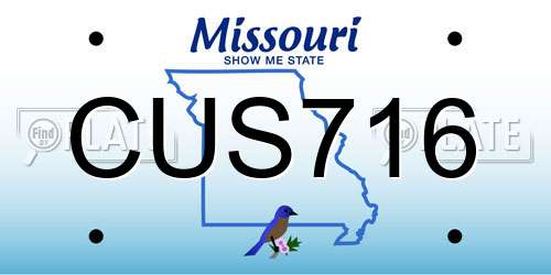 CUS716 Missouri License Plate