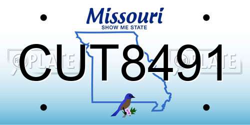 CUT8491 Missouri License Plate