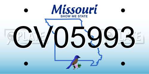 CV05993 Missouri License Plate