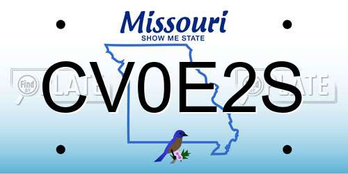 CV0E2S Missouri License Plate