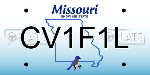 CV1F1L Missouri License Plate