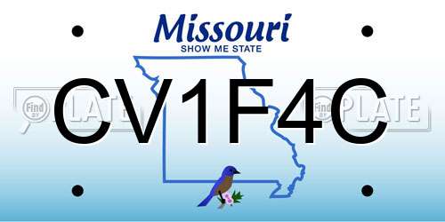 CV1F4C Missouri License Plate
