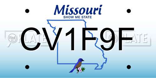 CV1F9F Missouri License Plate