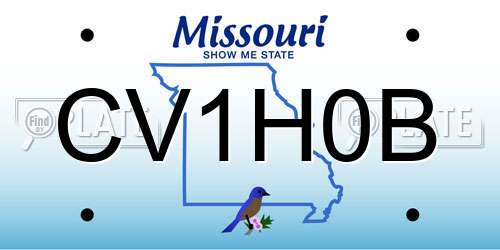 CV1H0B Missouri License Plate