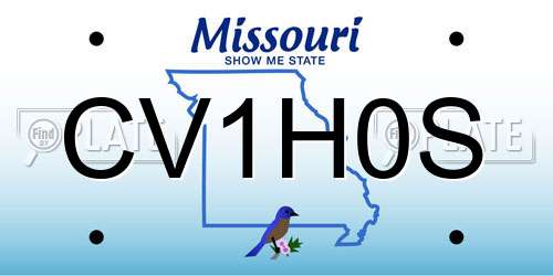 CV1H0S Missouri License Plate