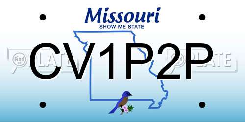 CV1P2P Missouri License Plate
