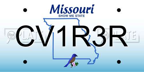 CV1R3R Missouri License Plate