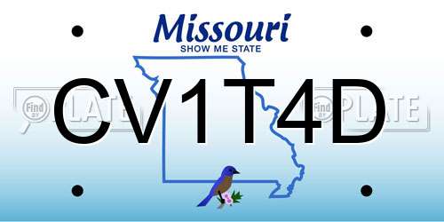 CV1T4D Missouri License Plate