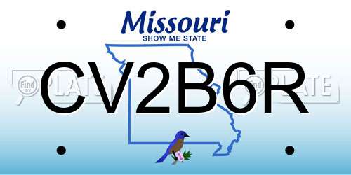 CV2B6R Missouri License Plate