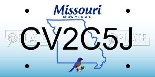 CV2C5J Missouri License Plate