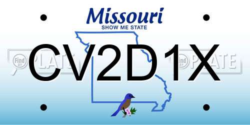 CV2D1X Missouri License Plate