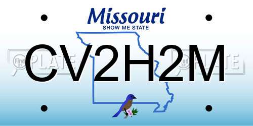 CV2H2M Missouri License Plate