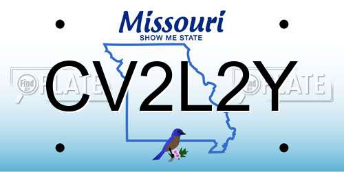 CV2L2Y Missouri License Plate