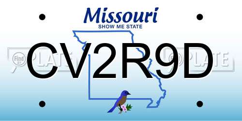 CV2R9D Missouri License Plate