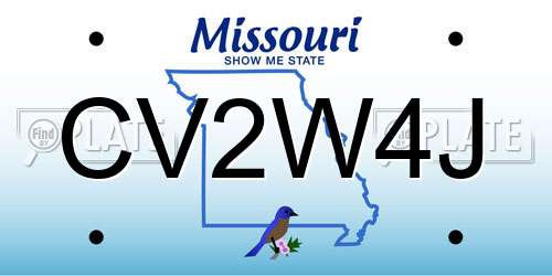 CV2W4J Missouri License Plate