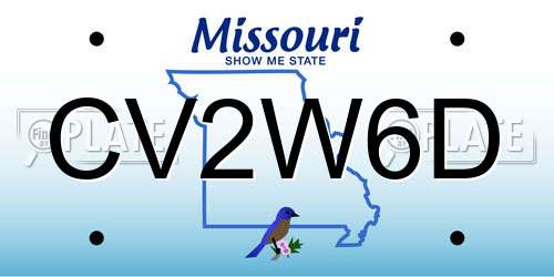 CV2W6D Missouri License Plate