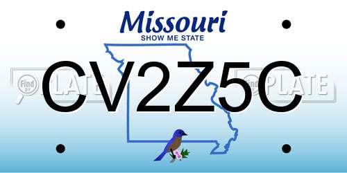 CV2Z5C Missouri License Plate