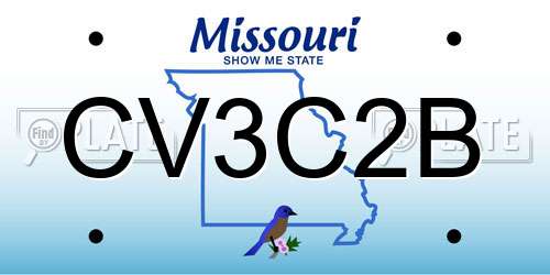 CV3C2B Missouri License Plate