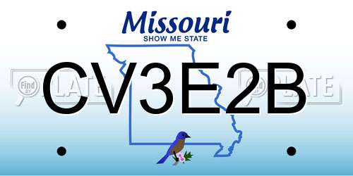 CV3E2B Missouri License Plate