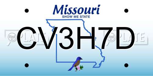 CV3H7D Missouri License Plate