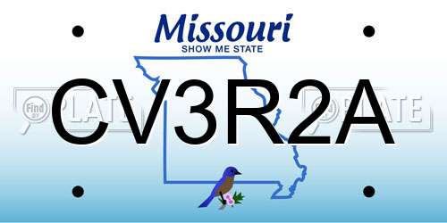 CV3R2A Missouri License Plate