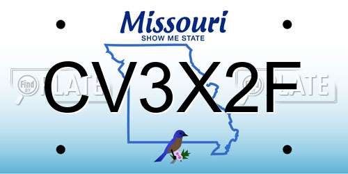 CV3X2F Missouri License Plate