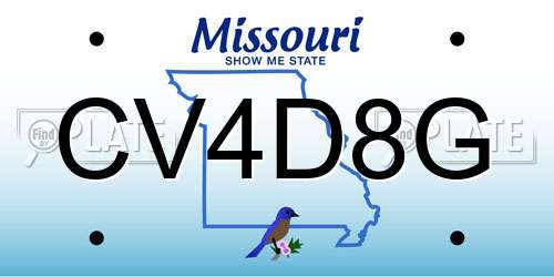CV4D8G Missouri License Plate