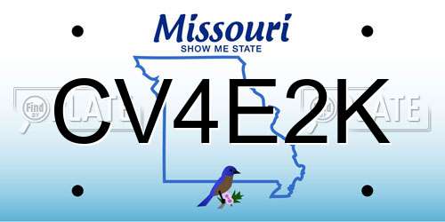 CV4E2K Missouri License Plate