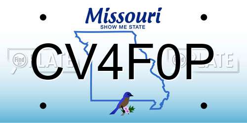 CV4F0P Missouri License Plate