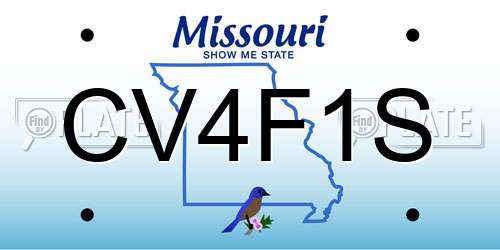 CV4F1S Missouri License Plate
