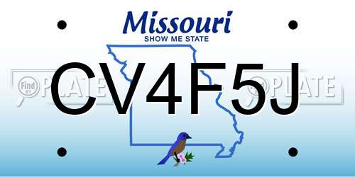 CV4F5J Missouri License Plate