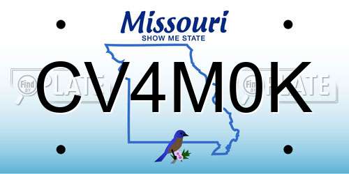 CV4M0K Missouri License Plate