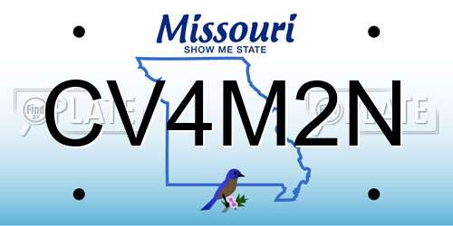 CV4M2N Missouri License Plate