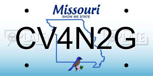 CV4N2G Missouri License Plate