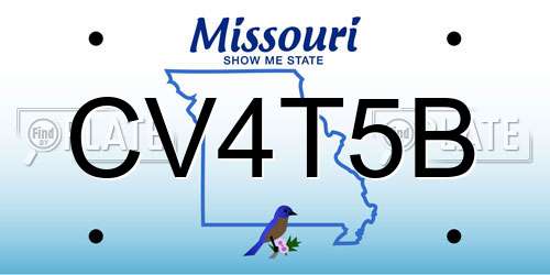 CV4T5B Missouri License Plate