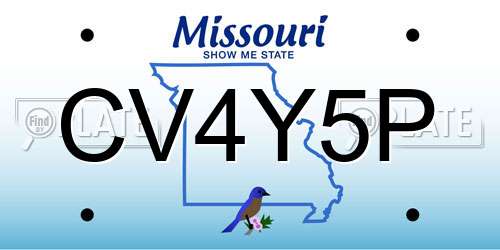 CV4Y5P Missouri License Plate